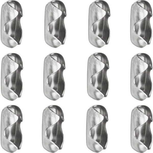 20pcs 10# (4.5mm) Blinds Pull Cord Connector Stainless Steel Ball Chain Connector Clasps Fit for Beaded Ball Chain Silver Tone