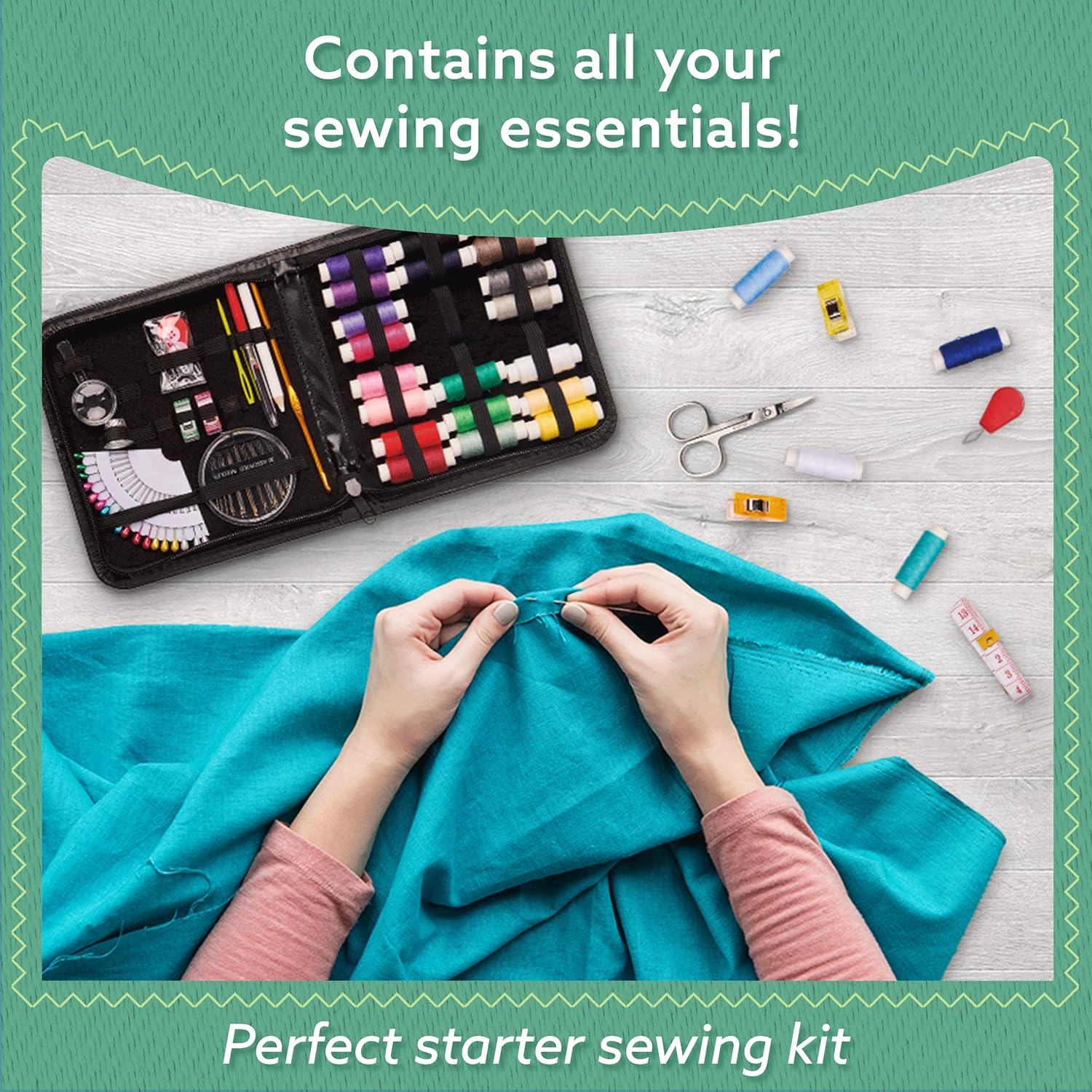 ARTIKA Sewing Kit for Adults and Kids - Small Beginner Set w/Multicolor Thread, Needles, Scissors, Thimble & Clips - Emergency Repair and Travel Kits - Sewing Accessories and Supplies - Image 2