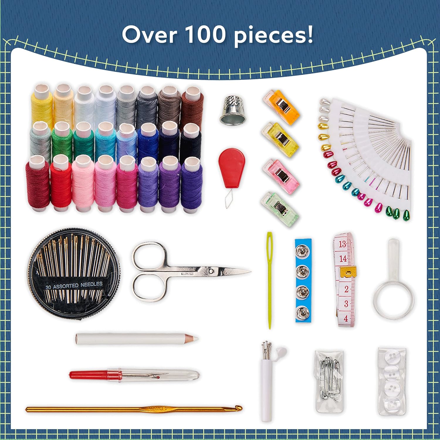 ARTIKA Sewing Kit for Adults and Kids - Small Beginner Set w/Multicolor Thread, Needles, Scissors, Thimble & Clips - Emergency Repair and Travel Kits - Sewing Accessories and Supplies - Image 3