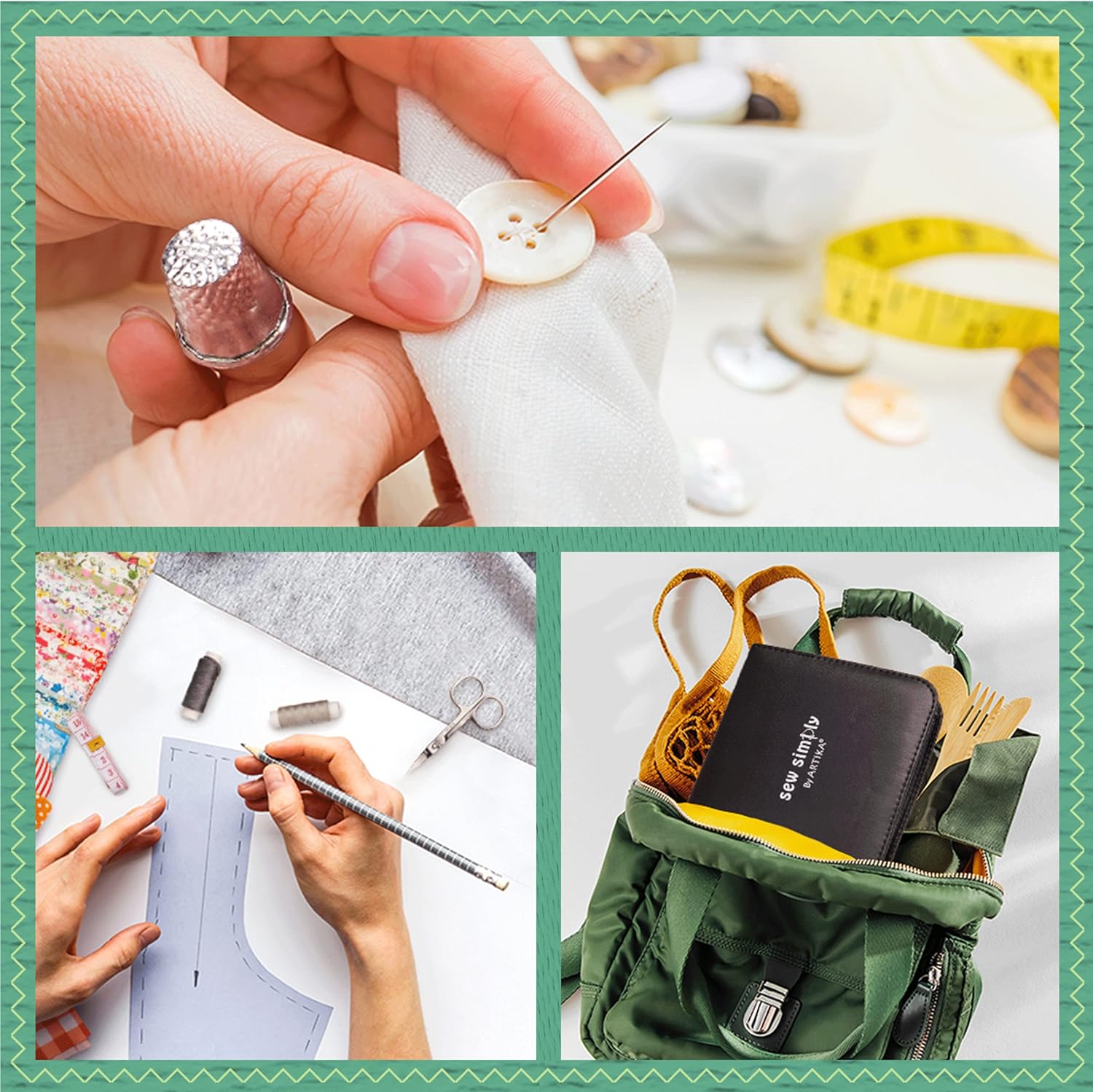 ARTIKA Sewing Kit for Adults and Kids - Small Beginner Set w/Multicolor Thread, Needles, Scissors, Thimble & Clips - Emergency Repair and Travel Kits - Sewing Accessories and Supplies - Image 5