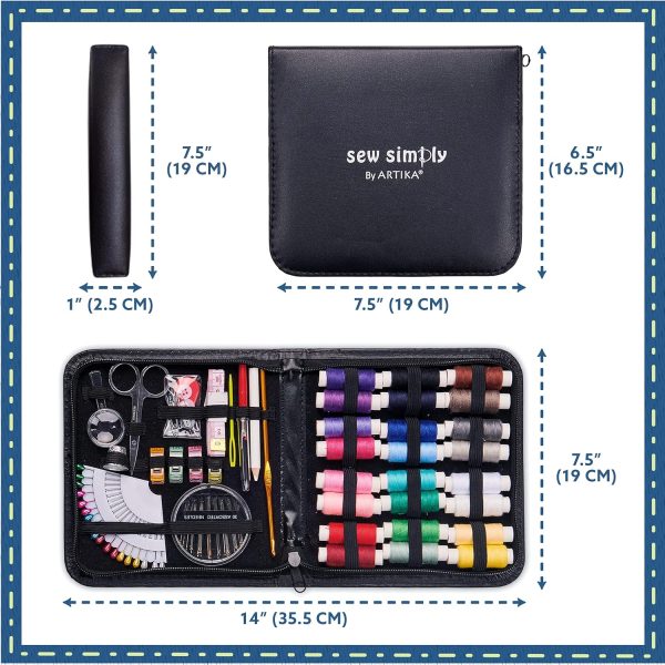 ARTIKA Sewing Kit for Adults and Kids - Small Beginner Set w/Multicolor Thread, Needles, Scissors, Thimble & Clips - Emergency Repair and Travel Kits - Sewing Accessories and Supplies - Image 6