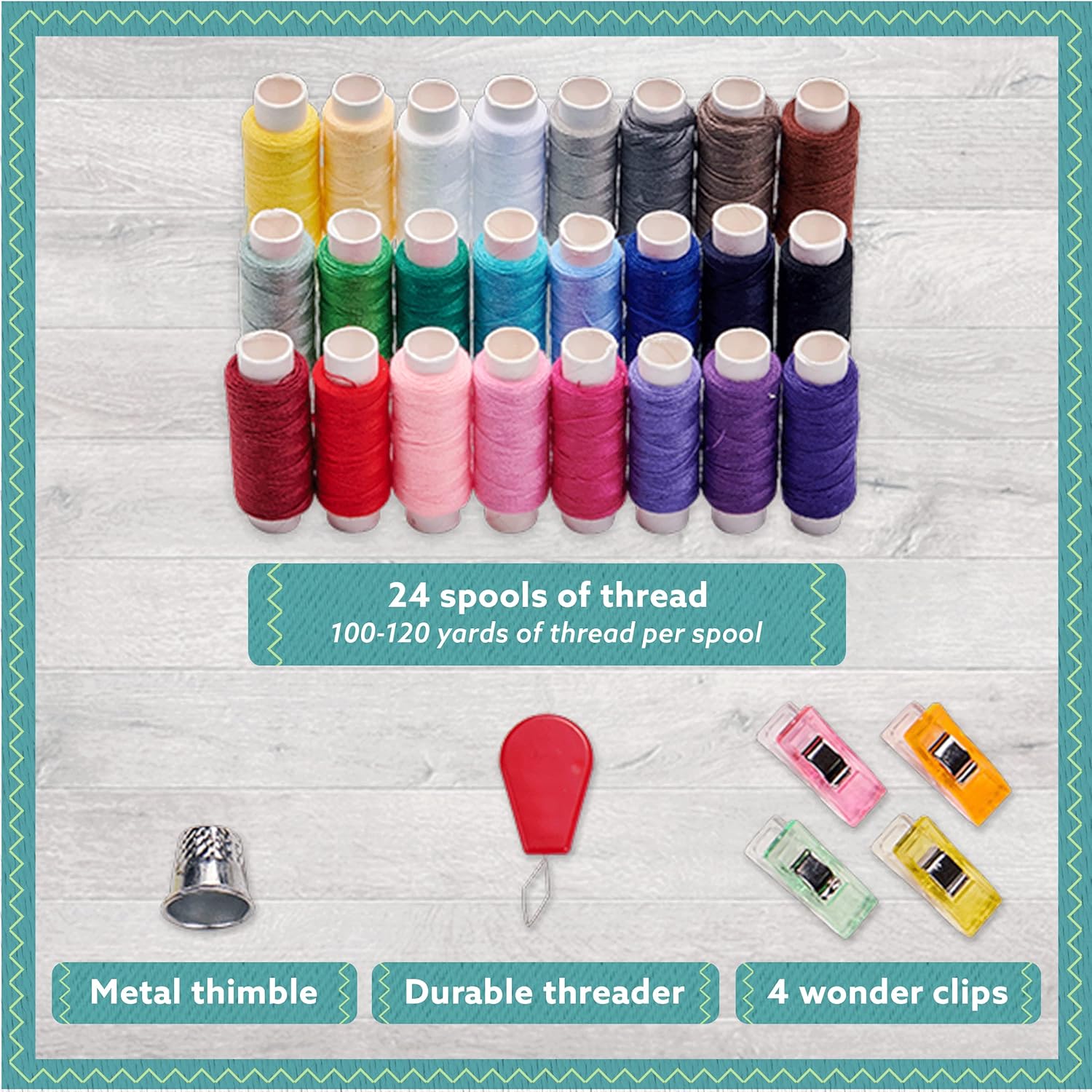 ARTIKA Sewing Kit for Adults and Kids - Small Beginner Set w/Multicolor Thread, Needles, Scissors, Thimble & Clips - Emergency Repair and Travel Kits - Sewing Accessories and Supplies - Image 7