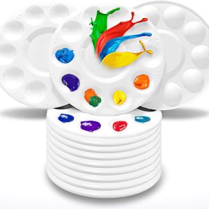 Hulameda Paint Tray Palettes, Plastic Paint Pallets for Kids or Students to Paints on School Project or Art Class-12pcs