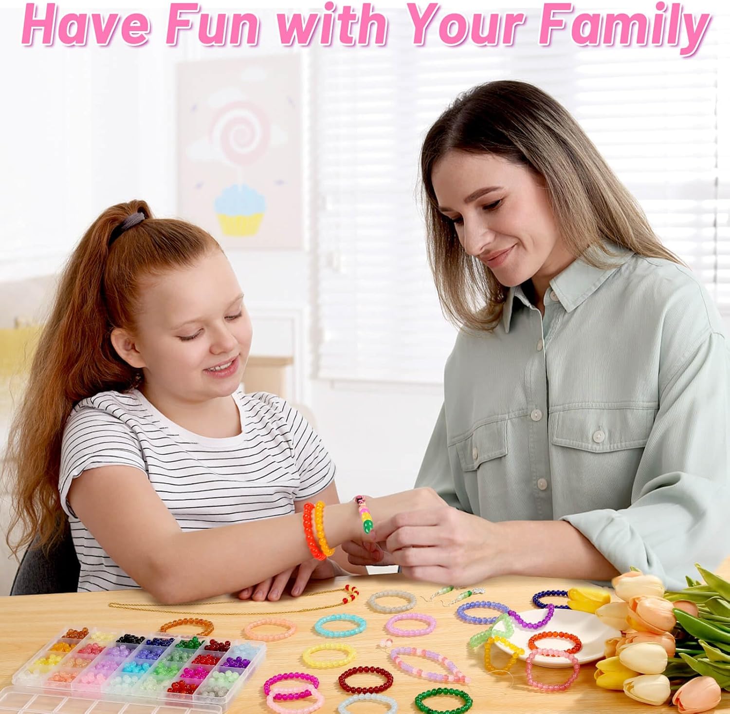 1400 Pieces 6mm Round Glass Beads for Jewelry Making, 28 Colors Crystal Beads for Bracelets Jewelry Making and DIY Crafts(Solid Color) - Image 7